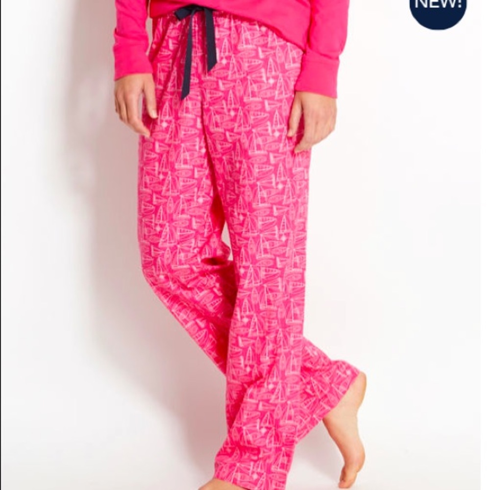 Vineyard Vines pajama pants pink sailboats medium